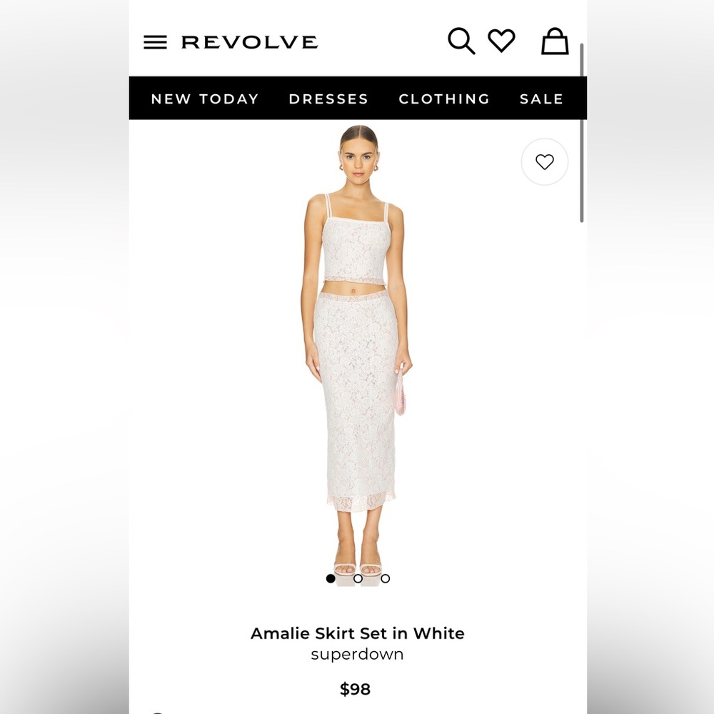 Superdown Amalie Lace Skirt Set in White (medium)
